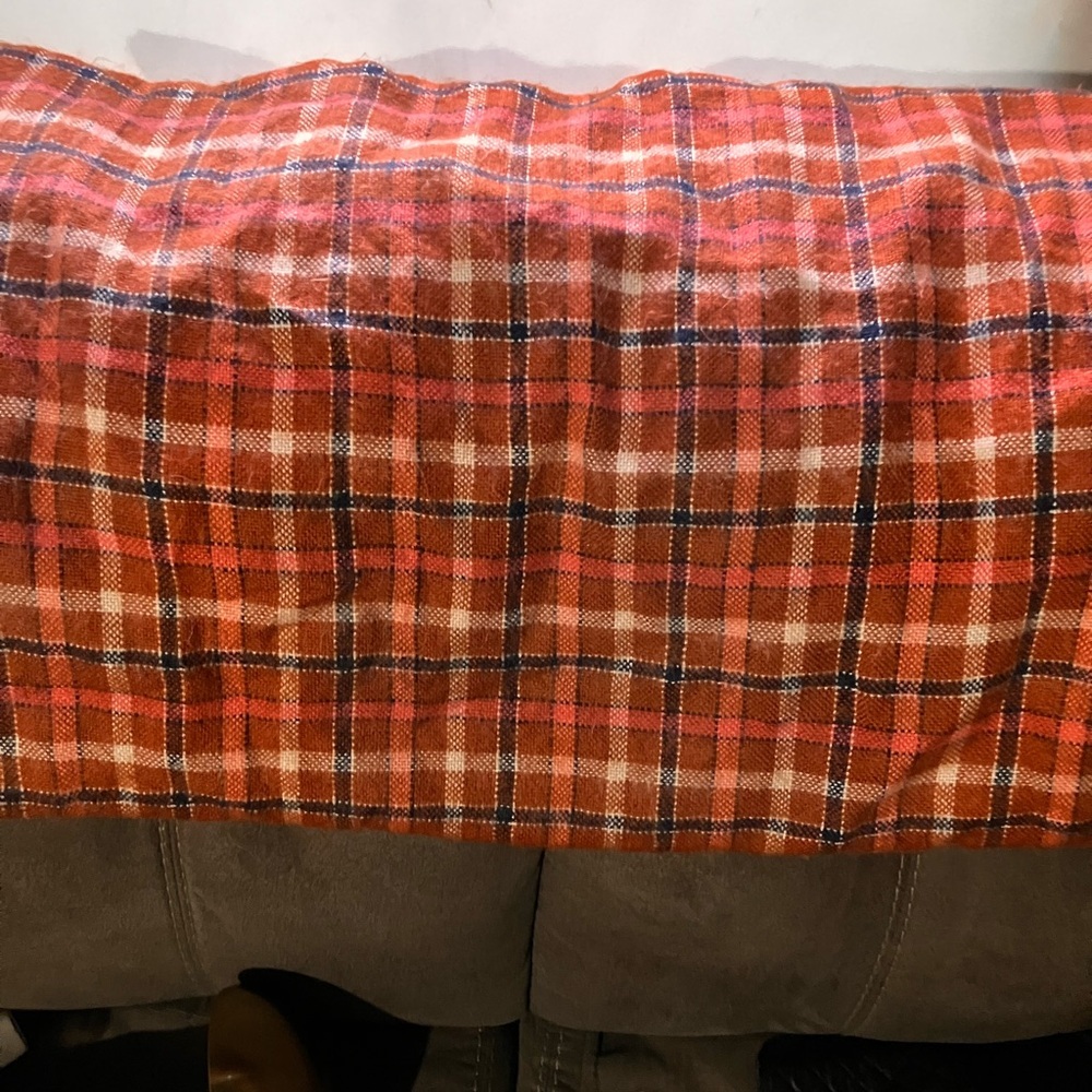 LOFT burnt orange and White Plaid scarf